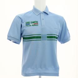 Polo manches courtes floqu&eacute; infroissable Garde Champ&ecirc;tre / Police Rurale , Conforme au d&eacute;cret 2023. 