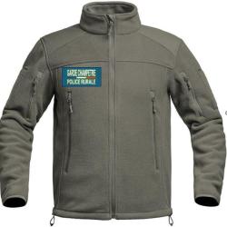 Blouson polaire kaki brod&eacute; GARDE CHAMPETRE / POLICE RURALE L