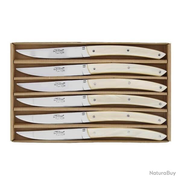 Coffret 6 couteaux de table BJB "Le Thiers�" beige