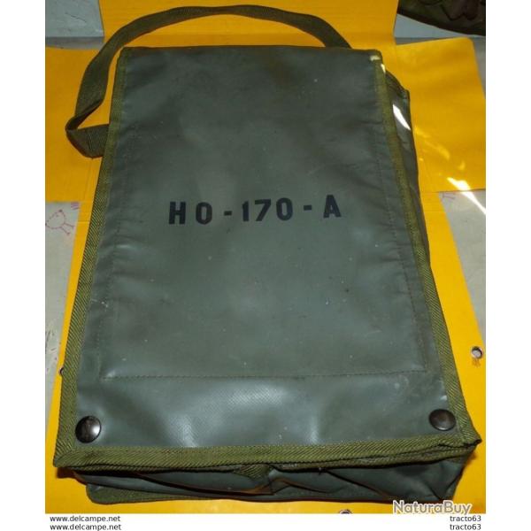 RADIO : SACOCHE POUR LE TRANSPORT DE MATERIEL DE RADIO MILITAIRE DE L'ARMEE FRANCAISE TYPE HO-170-A
