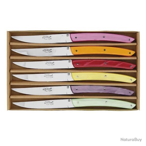 Coffret 6 couteaux de table BJB "Le Thiers�" assortis