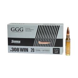 BOITE DE 20 CARTOUCHES GGG CAL.308WIN HPBT 175GR