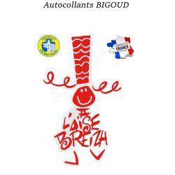 AUTOCOLLANT BIGOUD A L'AISE BREIZH Rouge 19 cm