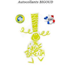 AUTOCOLLANT BIGOUD A L'AISE BREIZH 19 cm Anis