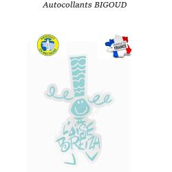 AUTOCOLLANT BIGOUD A L'AISE BREIZH 19 cm Menthe