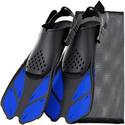 Palmes Snorkeling Plong&eacute;e Apn&eacute;e - Palmes Courtes R&eacute;glables &agrave; Talon Ouvert - Natation, Adultes Homme