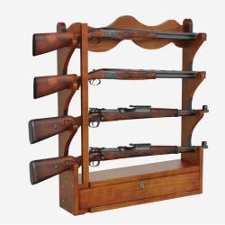 Support Mural 4 Fusils, Porte-fusil en Bois, Rack &agrave; Fusils  Charge 60 kg, ENCHERE 1 EURO