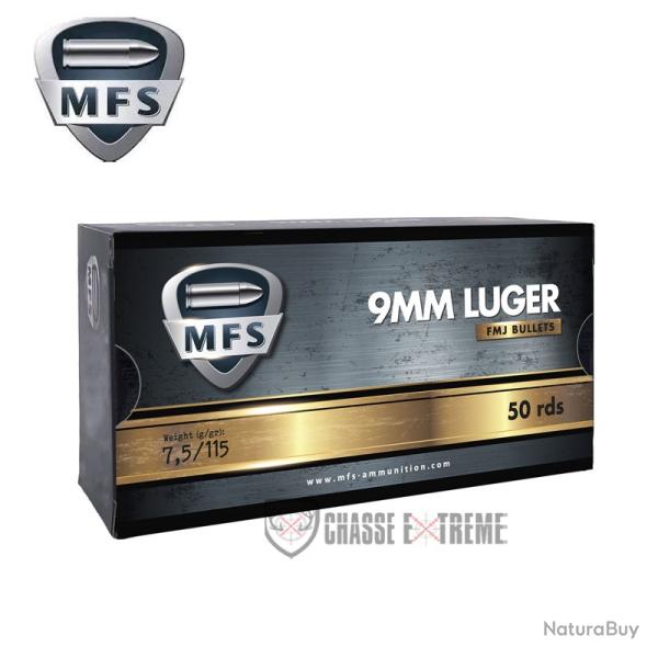 50 Cartouches MFS 115Gr Cal 9mm Para FMJ DTX