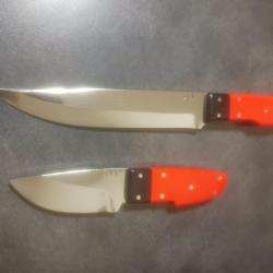 Set  de couteaux  chasse pour pr&eacute;parer la venaison , maniables , tranchants rasoirs G&eacute;rard Masse !!