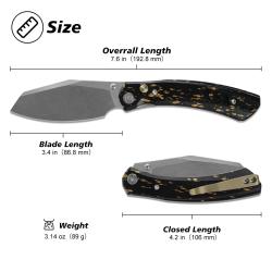 Couteau Miguron Karok Lame Acier D2 Manche Aluminium Noir Button Linerlock MGR827BK