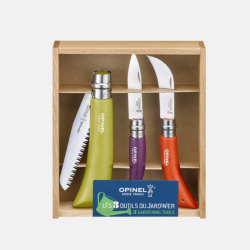 Opinel Coffret Jardinier 3 Outils - Couteau, Serpette-Greffoir N&deg;08 et Scie Fermante N&deg;12
