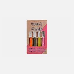 Opinel Coffret Les Essentiels Fifties - 4 Couteaux de Cuisine aux Manches Color&eacute;s