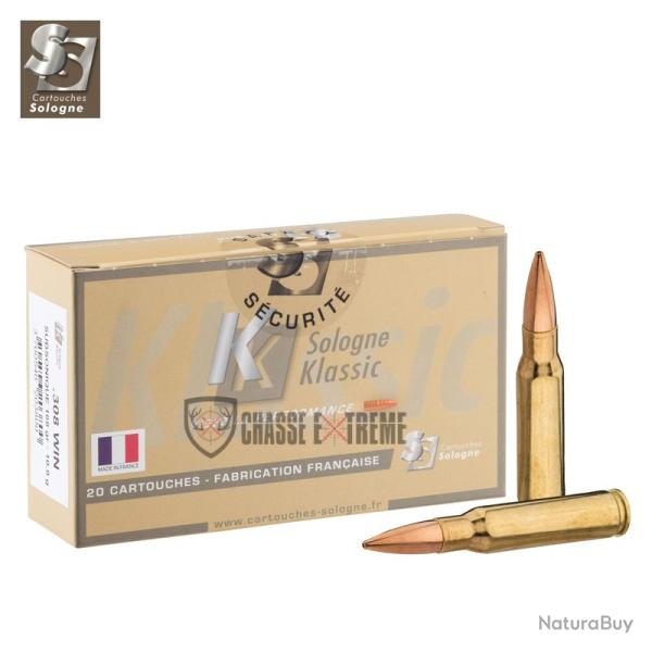20 Cartouches SOLOGNE HPBT Subsonique 168gr Cal 308 Win
