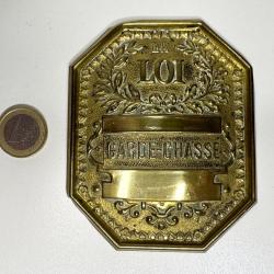 PLAQUE DE GARDE CHASSE