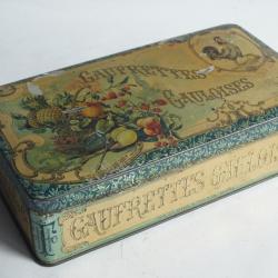 Bo&icirc;te t&ocirc;le lithographi&eacute;e Gaufrettes Gauloises H. Telli&eacute; & Cie Paris