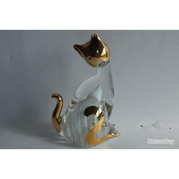 MURANO Chat verre souffl� dor�