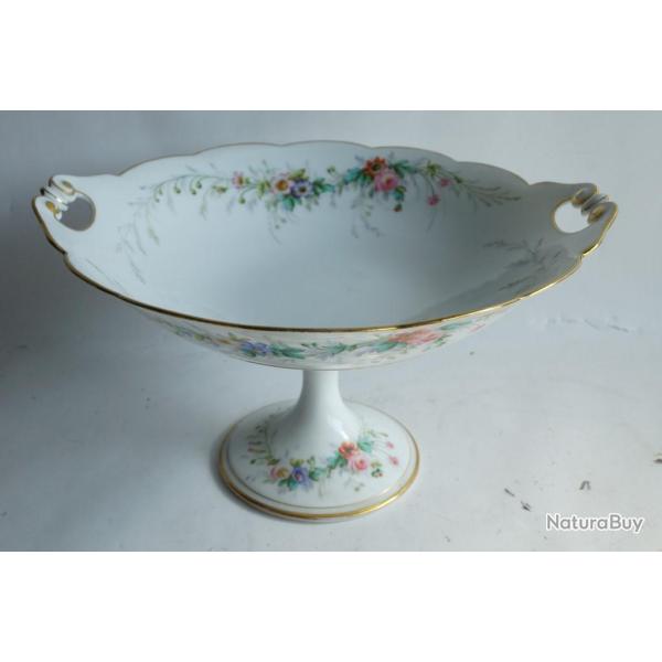 Compotier porcelaine peint main XIXe si�cle