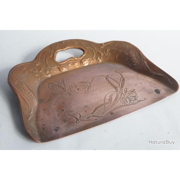 Ramasse-miettes cuivre Libellule Art Nouveau