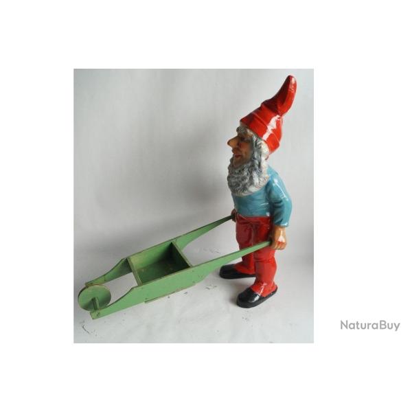 Nain de Jardin Gnome terre cuite Allemagne vintage