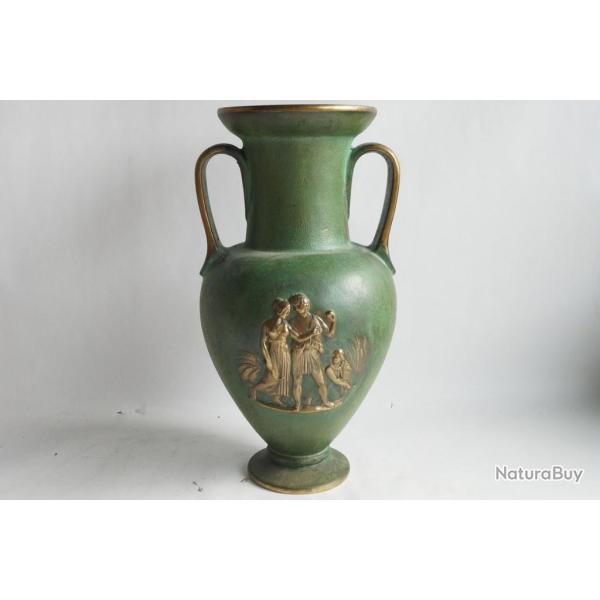 Vase amphore bronze patine verte antique Art D�co