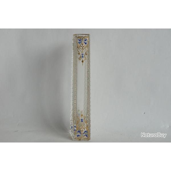 Ancien Vase Soliflore cristal �maill� or