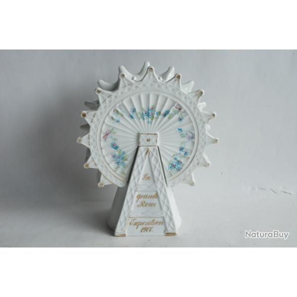 Bouteille porcelaine La Grande roue Exposition universelle Paris 1900