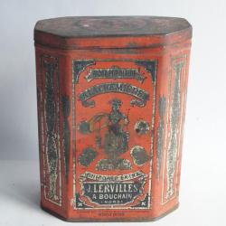 Bo&icirc;te t&ocirc;le lithographi&eacute;e Chicor&eacute;e J. Lervilles A Bouchain Nord