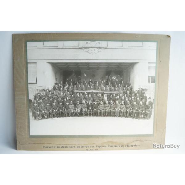 Ancienne Photographie Pompiers Plainpalais Gen�ve 1925
