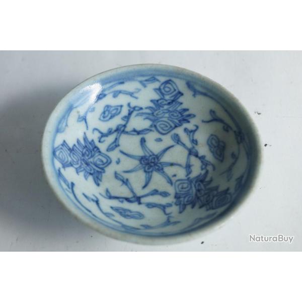 Coupelle porcelaine blanc et bleu Chine