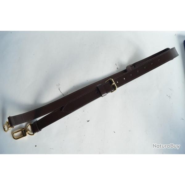 LOUIS VUITTON Bandouli�re de sac cuir marron fonc�