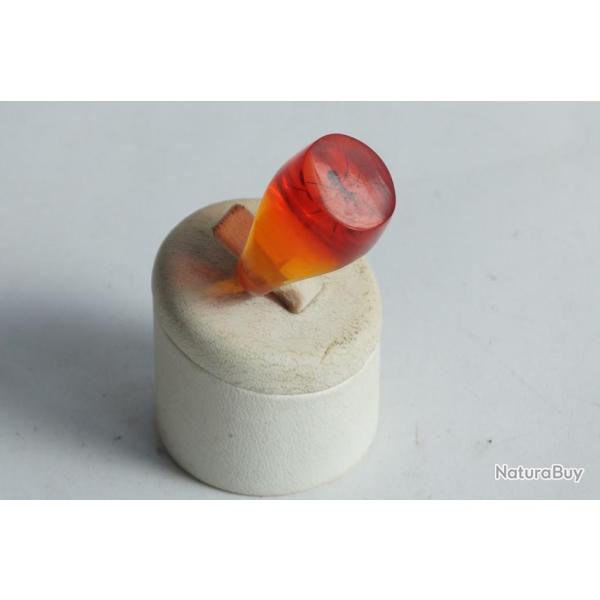 Bague r�sine ambre inclusion Fourmis vintage T56