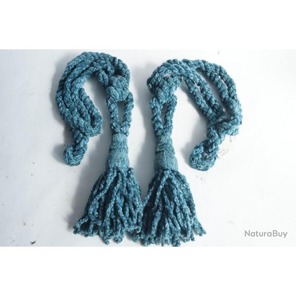 Paire d'Embrasses de rideau � pompons bleu Passementerie