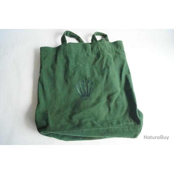 ROLEX Sac cabas vert toile logo brod� Tote bag