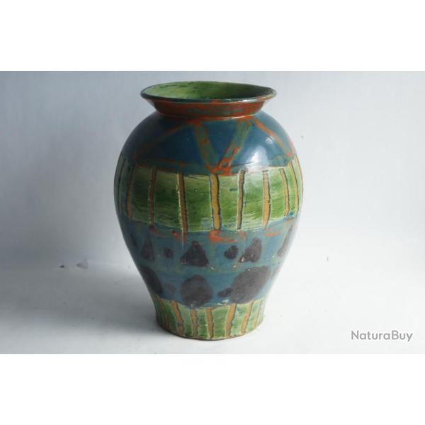 Vase terre verniss�e Y.R. Poterie Savoie