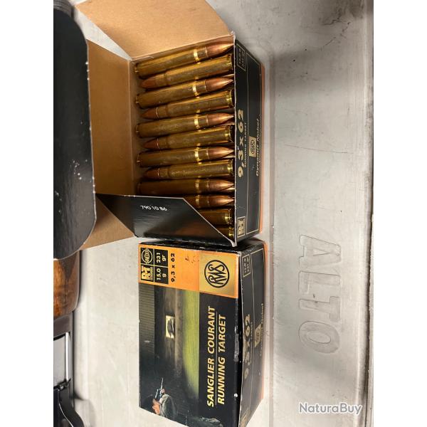 Munitions RWS sanglier courant RUNNING TARGET 15grs 231grains calibre 9.3x62