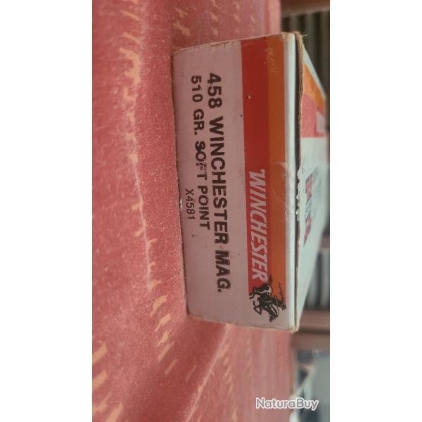 Lot de 20 munitions 458 win mag510 gr. soft point