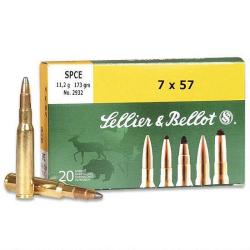 Cartouches Sellier & Bellot calibre 7X57R 11.2grs 173grs x20