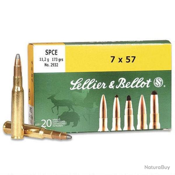 Cartouches Sellier & Bellot calibre 7X57R 11.2grs 173grs x20