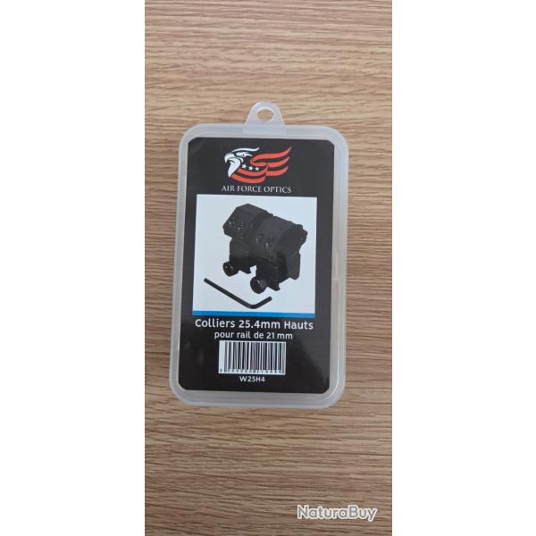 Colliers 25,4mm hauts pour rail 21mm neuf