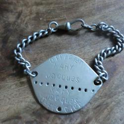 plaque d'identit&eacute; bracelet officier mary la rochelle 1901