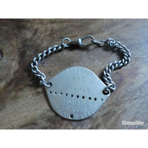 plaque d'identit� bracelet officier mary la rochelle 1901