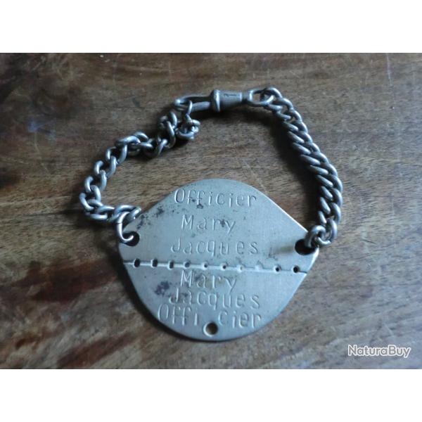 plaque d'identit� bracelet officier mary tunis  1901
