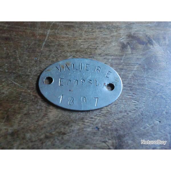 plaque d'identit� valiere  1897