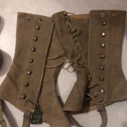 Paire de gu&ecirc;tres mod&egrave;le 45 Guerre d'Algerie