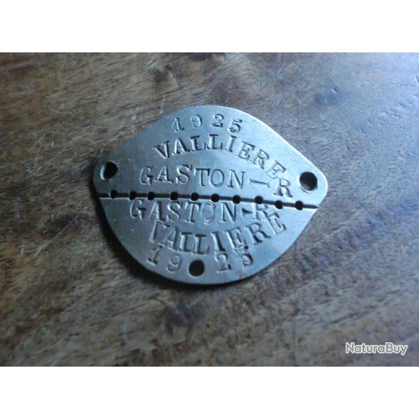 plaque d'identit� valliere  1925