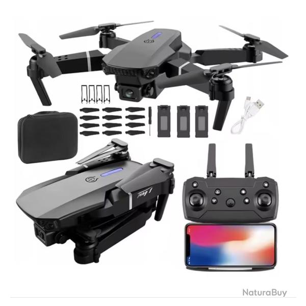 Drone pliable � double cam�ra, mod�le quadricopt�re avec 3 Batteries...ENCHERE 1 EURO