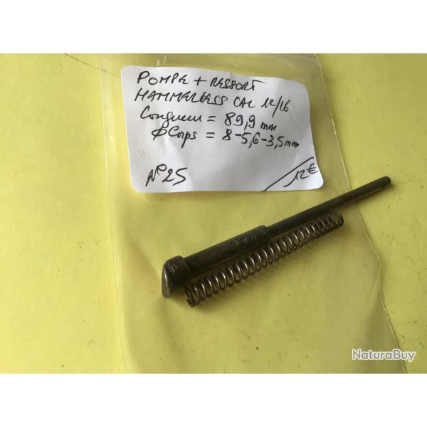 VENDU PAR LE-CUIRASSIER N�25 POMPE DE LONGUESSE AVEC RESSORT  FUSIL HAMMERLESS CAL 12/16