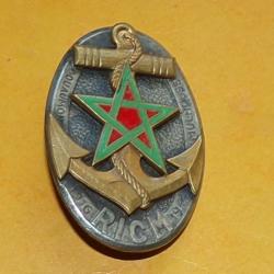 R&eacute;giment d'Infanterie Coloniale du MAROC, &eacute;pingle pastille ronde, FABRICANT&nbsp;COURTOIS PARIS , HOMOLOG