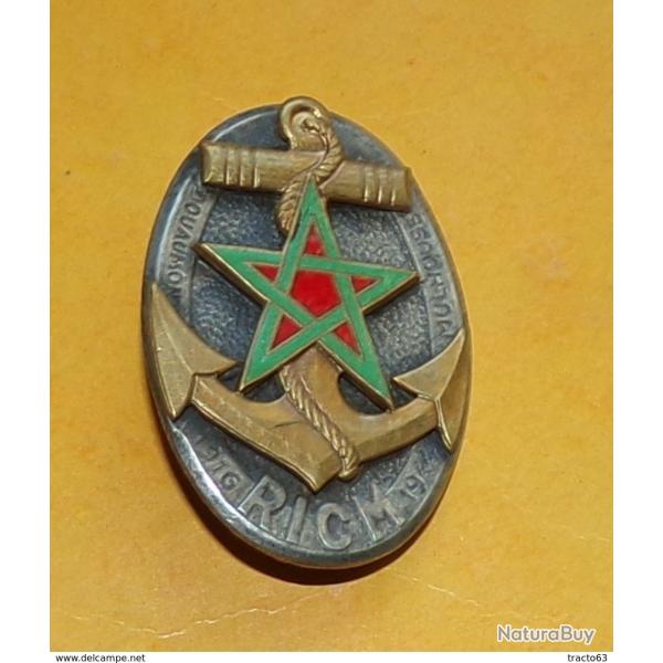 R�giment d'Infanterie Coloniale du MAROC, �pingle pastille ronde, FABRICANT�COURTOIS PARIS , HOMOLOG