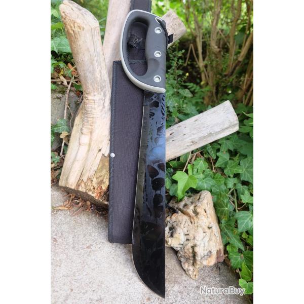 Sabre Kukkri Brousse Lame Acier 3Cr13 Manche Abs Etui Nylon Machette Tactical Grosse Garde 001